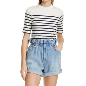 FRAME Mariner Stripe Short-Sleeve Sweater